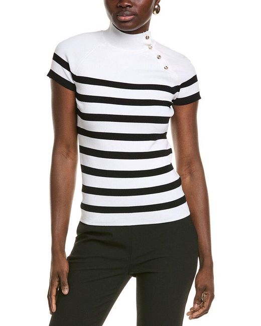 Tahari White Raglan Top