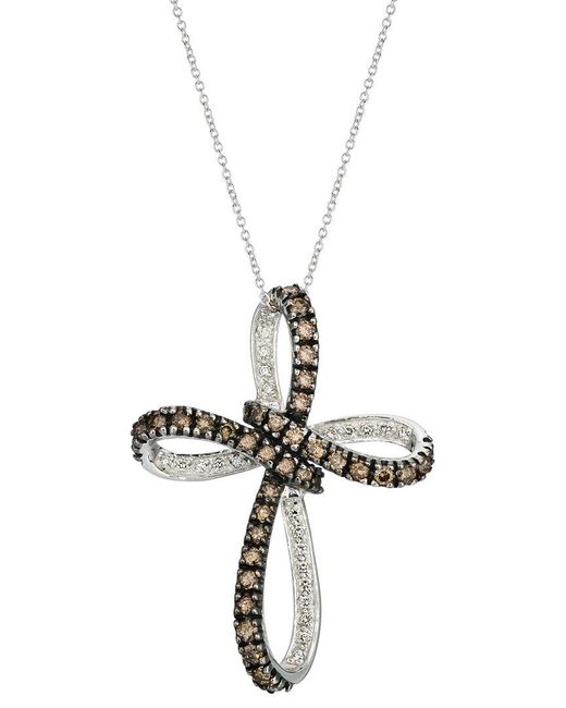 Le Vian Metallic Le Vian Cross 14K 1.29 Ct. Tw. Diamond Pendant Necklace