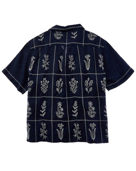 Todd Snyder Blue Motif Camp Shirt for men