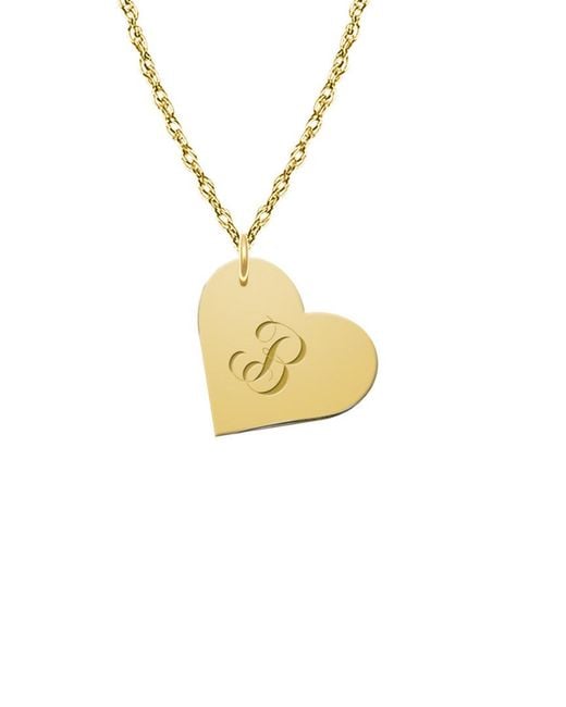 Jane Basch Metallic Hanging Heart 22k Over Silver Initial Pendant (a-z)