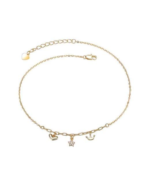 Rachel Glauber White 14K Plated Cz Chain Bracelet
