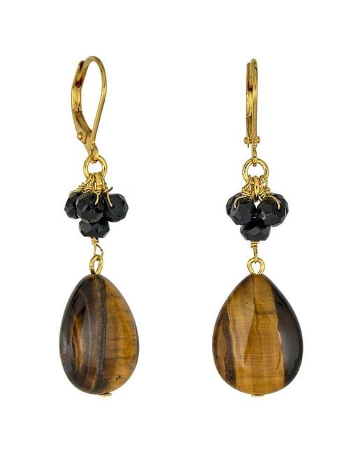 Rachel Reinhardt Jewelry Metallic Gemstone Cluster Earrings