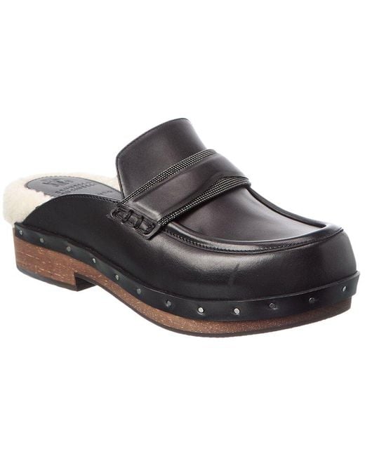 Brunello Cucinelli Brown Leather Mule