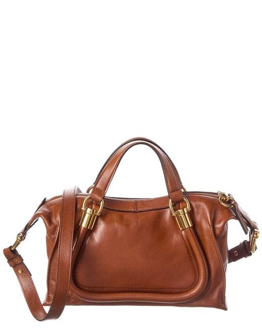 Chloé Brown Paraty 24 Small Leather Shoulder Bag