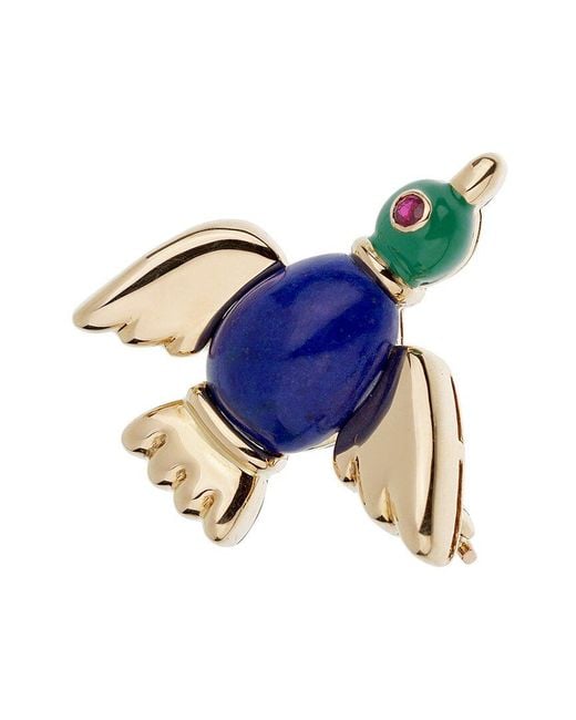 Cartier Blue 18K Bird Brooch (Authentic Pre-Owned)