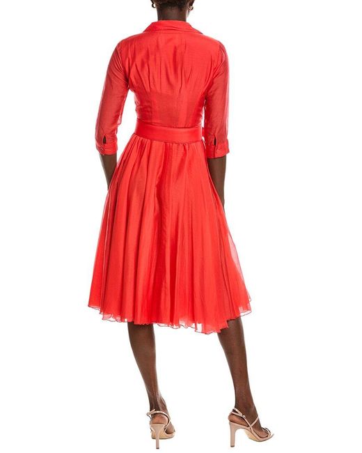 Samantha Sung Red Aster Midi Dress