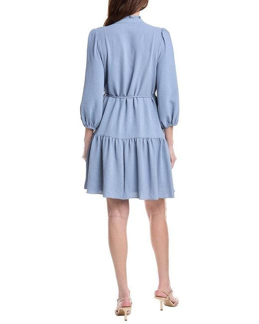 Julia Jordan Blue Brighton Airwash Long Sleeve Mini Dress
