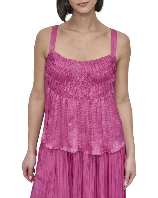 DKNY Purple Crushed Crease T-Shirt