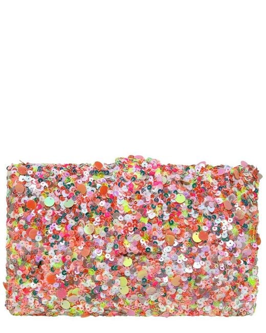 Simitri Hand-Embroidered Sequin Box Clutch