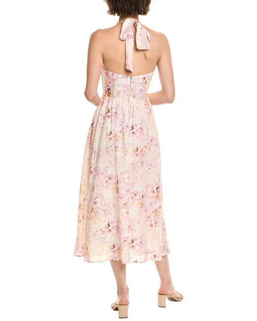 Bardot Kylen Printed Midi Dress in Pink | Lyst UK