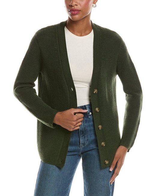 Velvet By Graham & Spencer Green Monet Engineered Stitch Cardigan