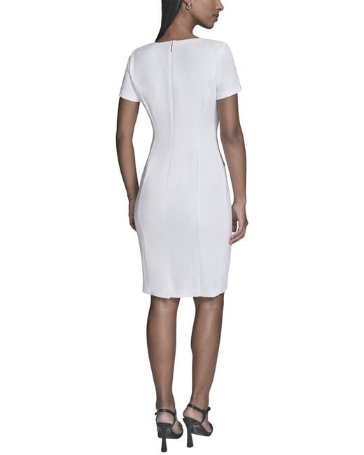 Karl Lagerfeld White Scuba Crepe Sheath Dress