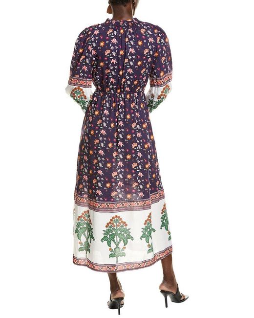 Garrie B Purple Smocked Maxi Dress