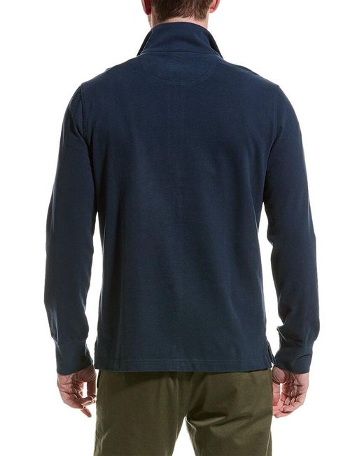 Brooks Brothers Blue Sueded Jersey 1/2-zip Pullover for men