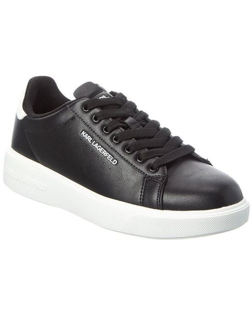 Karl Lagerfeld Black Side Logo Plain Toe Sneaker for men