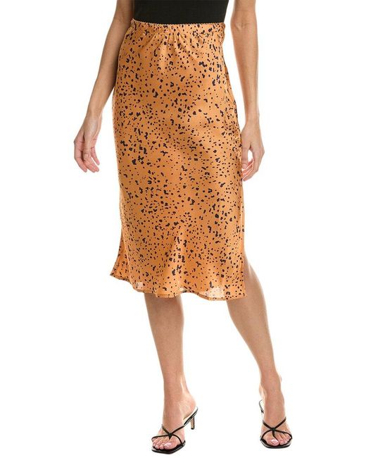city sleek Brown Printed Midi Skirt
