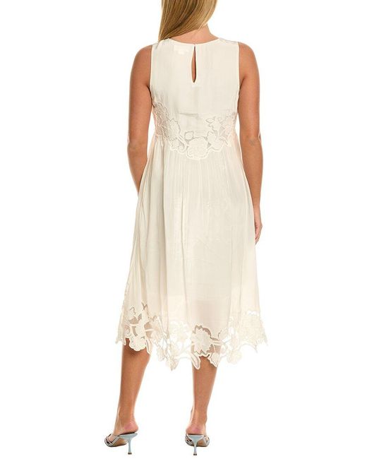 Velvet By Graham & Spencer Natural Bianca Long Sleeve Midi Dress