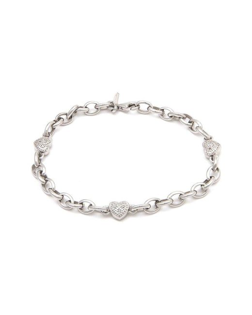 Diamond Select Cuts Metallic 0.07 Ct. Tw. Diamond Heart Bracelet