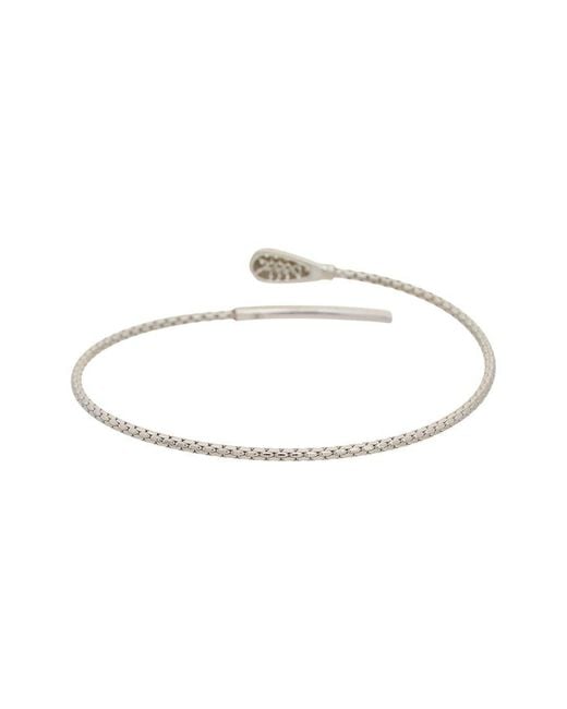 Meshmerise White 18K Plated 0.07 Ct. Tw. Diamond Bangle Bracelet