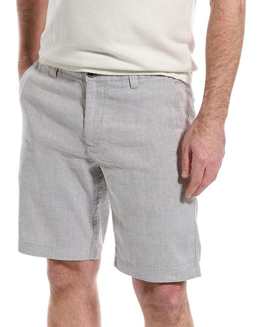 Tommy Bahama Gray Beach Linen-blend 10in Short for men