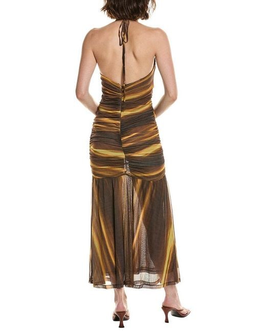 Bardot Brown Aries Mesh Maxi Dress
