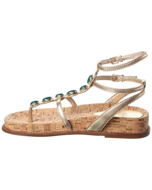 Alexandre Birman Metallic Jade Leather Sandal