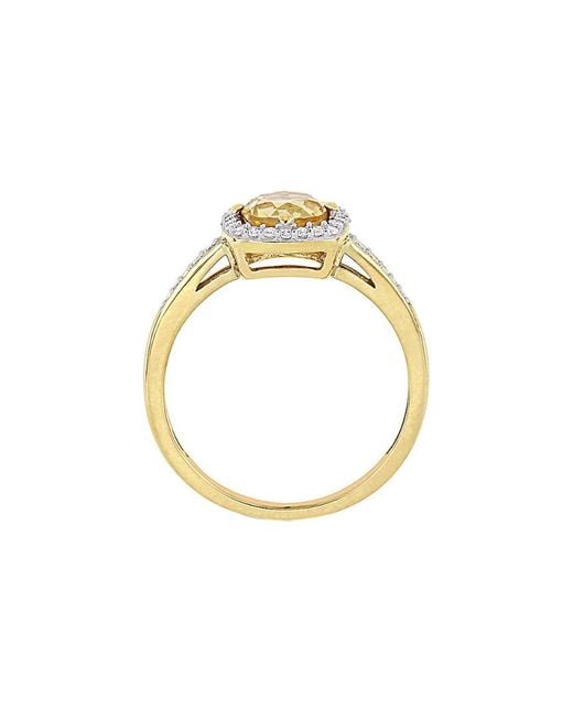 Rina Limor Metallic 10K 0.90 Ct. Tw. Diamond & Citrine Ring
