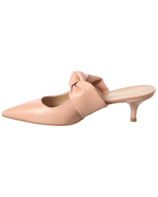 Stuart Weitzman Pink Solange Leather Mule