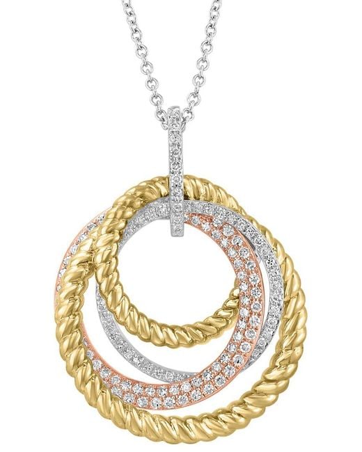 Effy Fine Jewelry Metallic 14K 0.57 Ct. Tw. Diamond Necklace