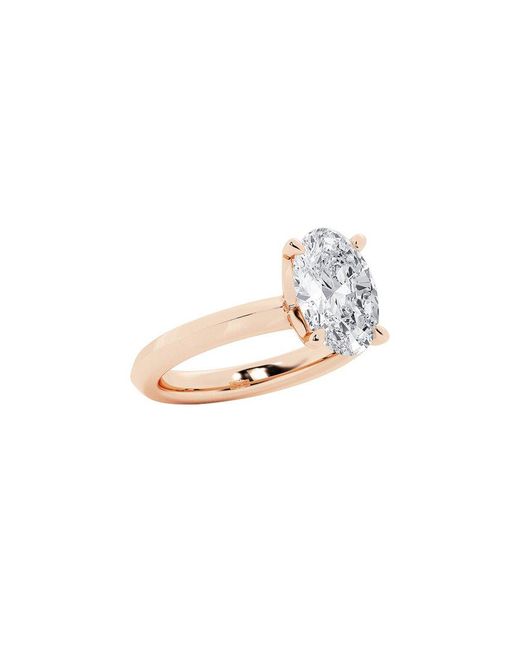 Lab Grown Diamonds White 14K Rose 3.00 Ct. Tw. Lab-Grown Diamond Solitaire Engagement Ring