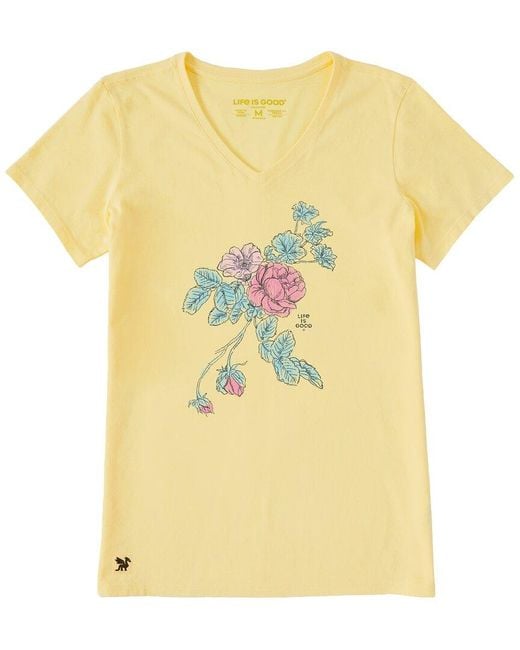 Life Is Good. Yellow Crusher V-Neck T-Shirt
