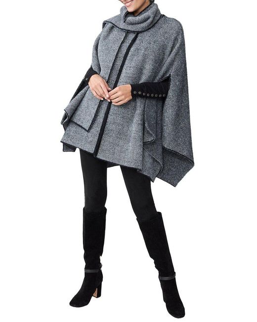 J.McLaughlin Black Aspen Wool & Cashmere-Blend Poncho