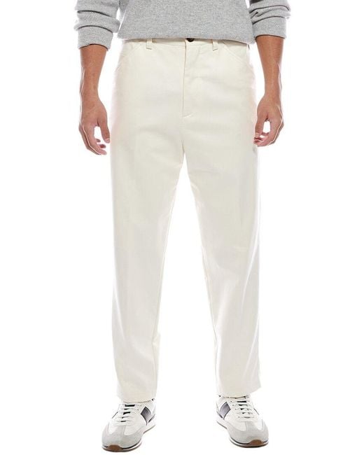 Brunello Cucinelli White Leisure Fit Cashmere-Blend Pant for men
