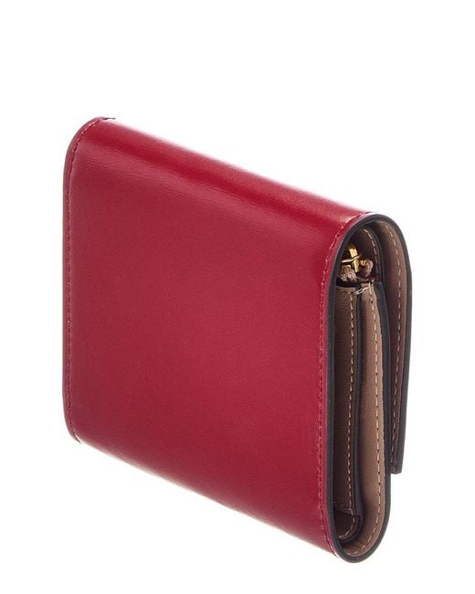 Jimmy Choo Red Marinda Leather Card Case