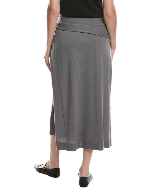 Lafayette 148 New York Black Knit Wool Pull-On Wrap Skirt