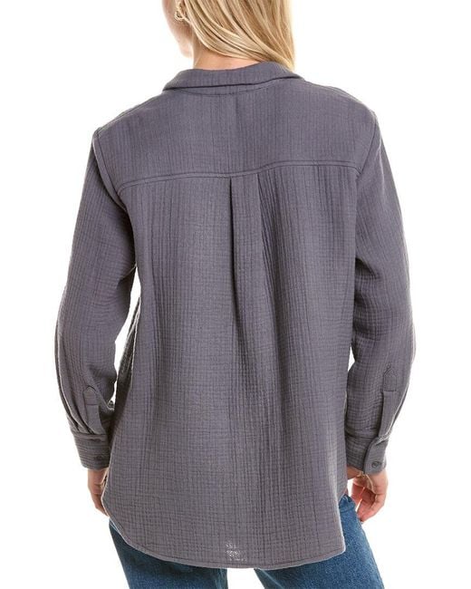 SABLYN Gray Gauze Waffle Shirt