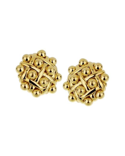 Chanel Metallic 18K Quilted Earrings (Authentic Pre-Owned)