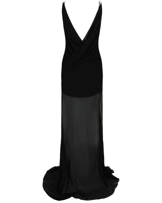 Givenchy Black Evening Draped Silk Dress