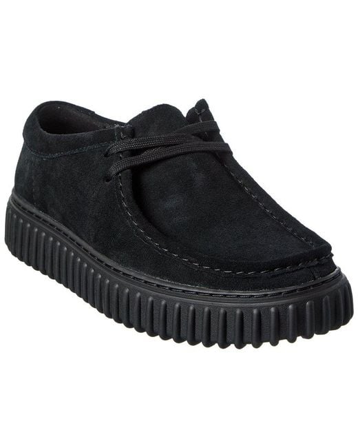 Clarks Black Torhill Lo Suede Sneaker for men