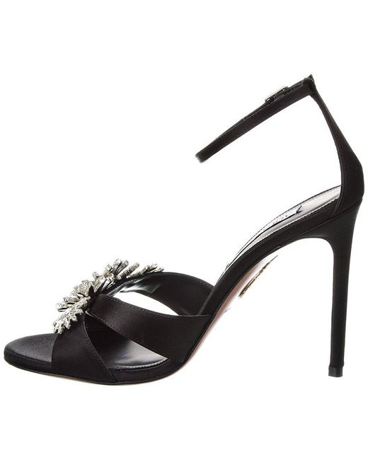 Aquazzura Metallic Crystal Margarita 105 Satin Sandal