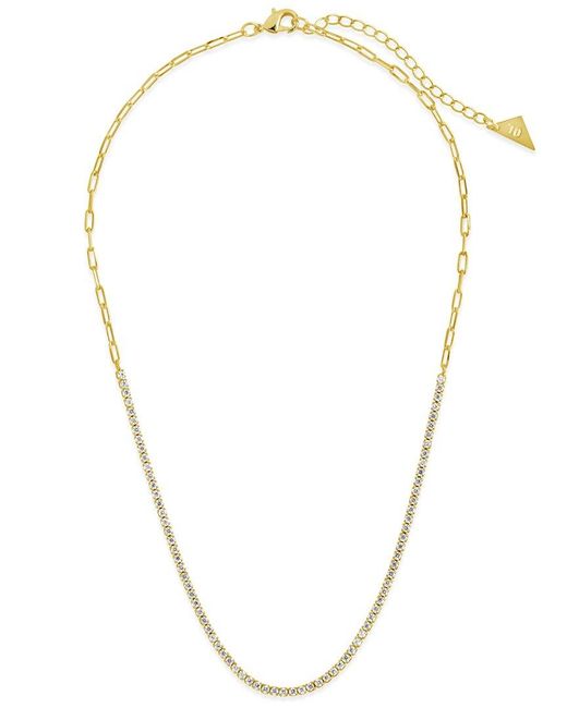 Sterling Forever Metallic 14k Plated Cz Dani Tennis Necklace