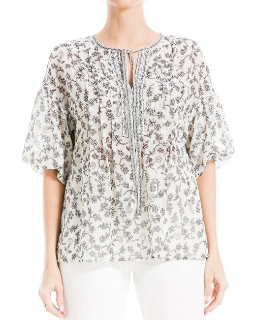 Max Studio White V Neck Blouse