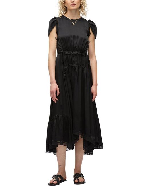 3.1 Phillip Lim Black Soft Tulip Sleeve Dress