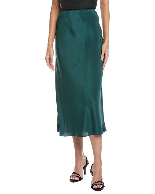 Eileen Fisher Green Bias Maxi Skirt