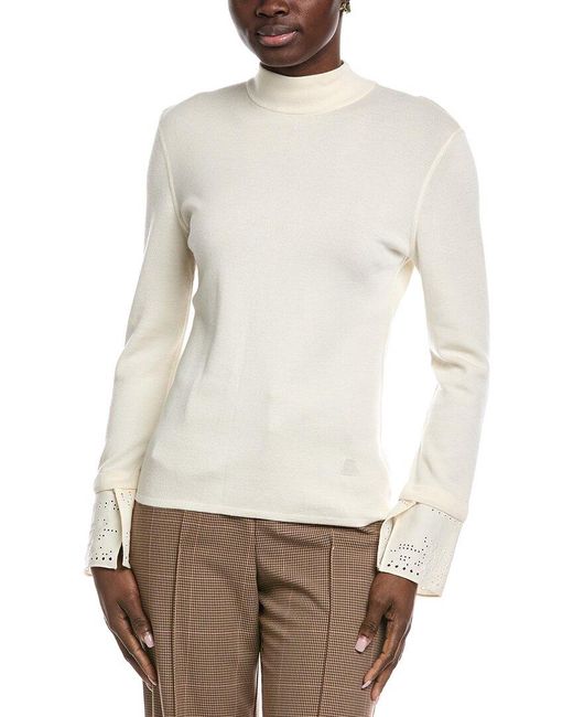 Akris White Cashmere & Silk-Blend Sweater