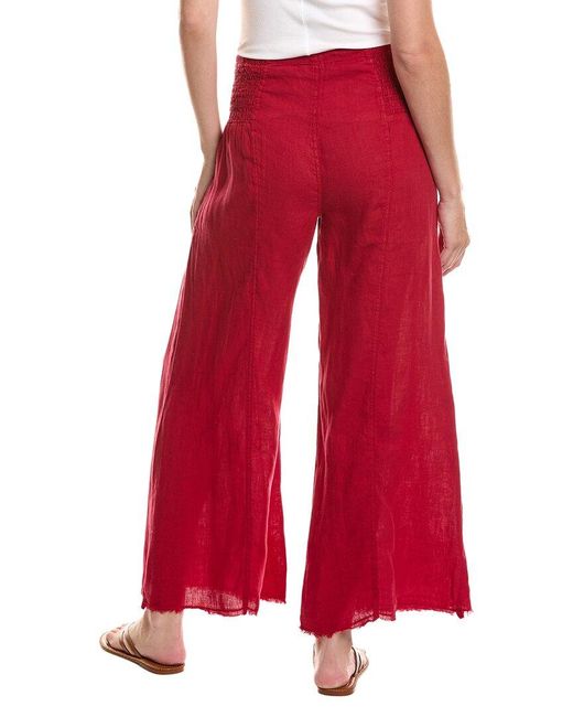 XCVI Red Coleson Linen Wide Leg Pant