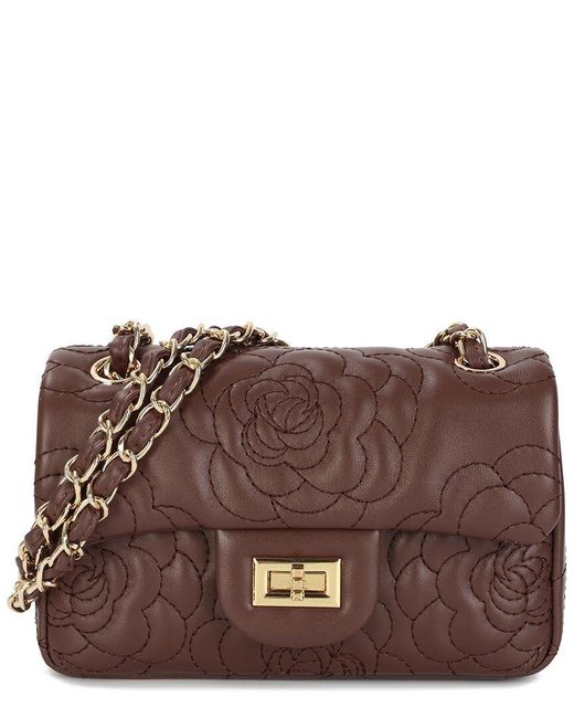 Tiffany & Fred Paris Brown Quilted Leather Crossbody