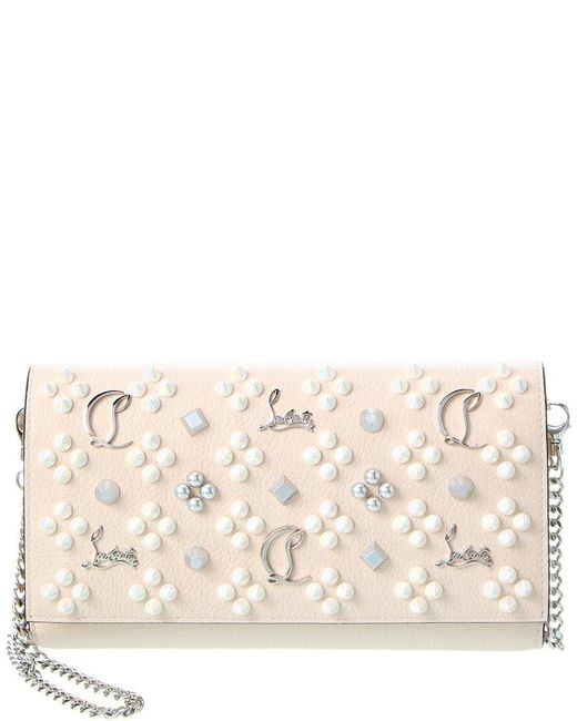 Christian Louboutin Natural Paloma Leather Wallet On Chain