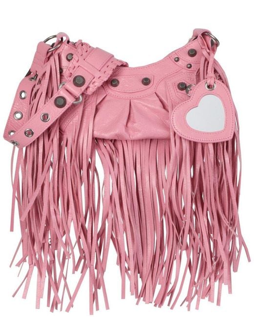 Balenciaga Red Le Cagole Xs Leather Shoulder Bag