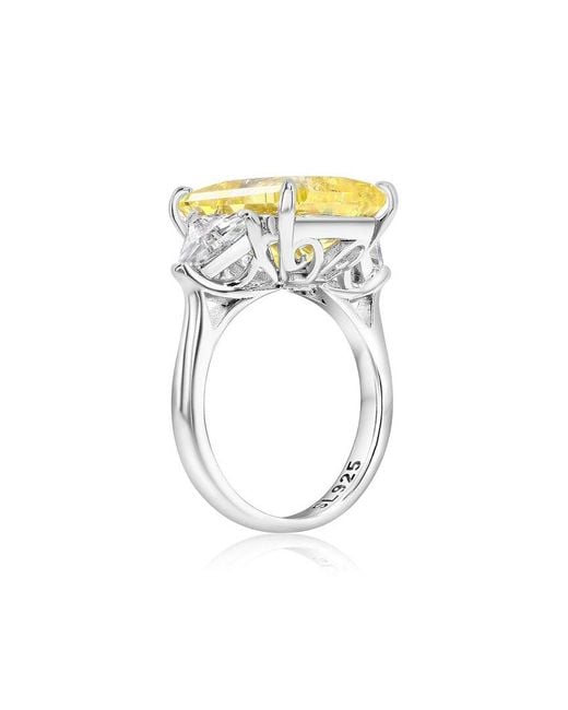Suzy Levian CZ Jewelry White Suzy Levian Gala Collection Cz Cocktail Ring